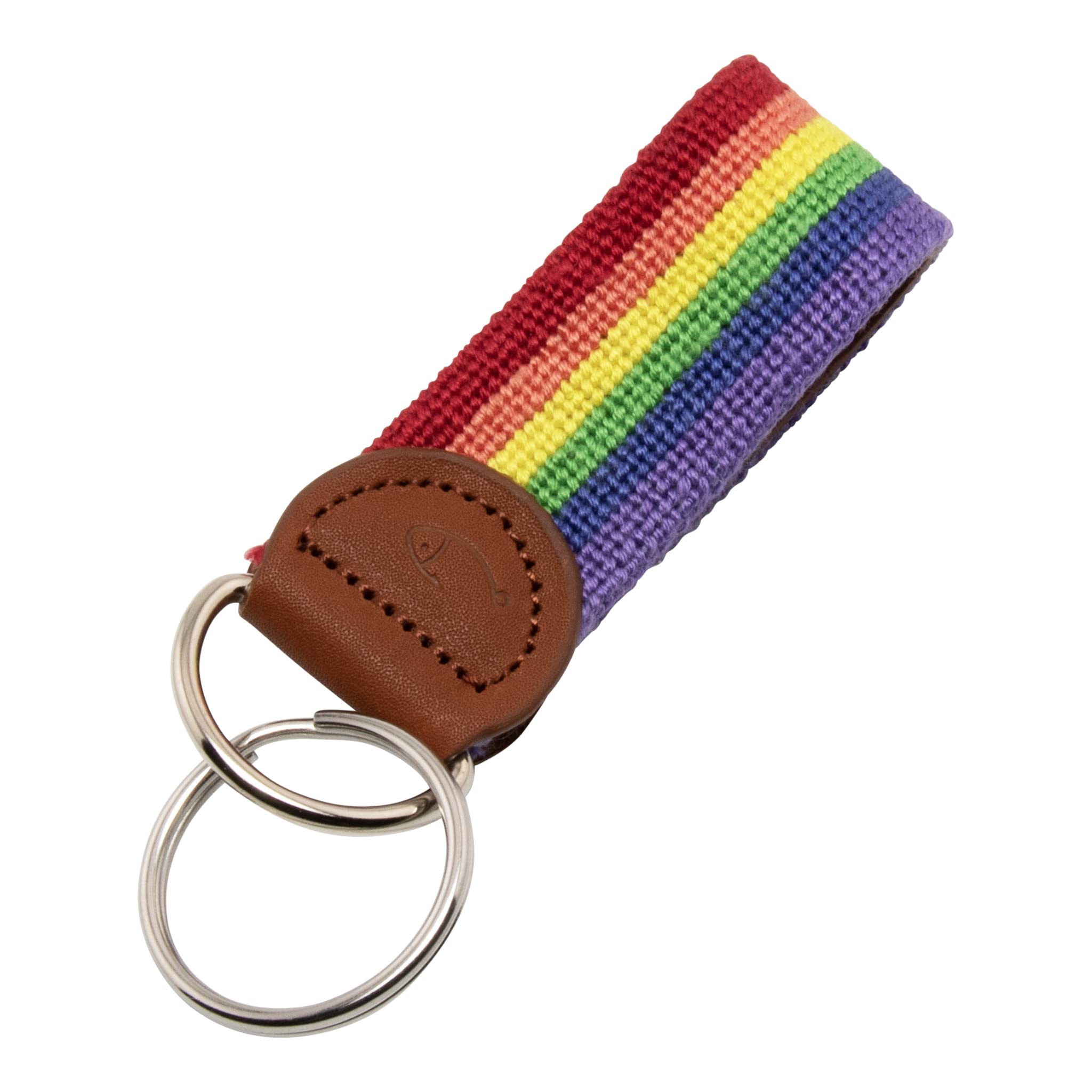 Huck VentureLeather Hand-Stitched Needlepoint Key Fob or Key Chain