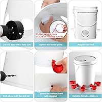 Vista 5 de Chicken Feeder No Waste Automatic Poultry Feeder Ports Chicken Feeders and Waterer Set DIY Chicken Feeders Kit