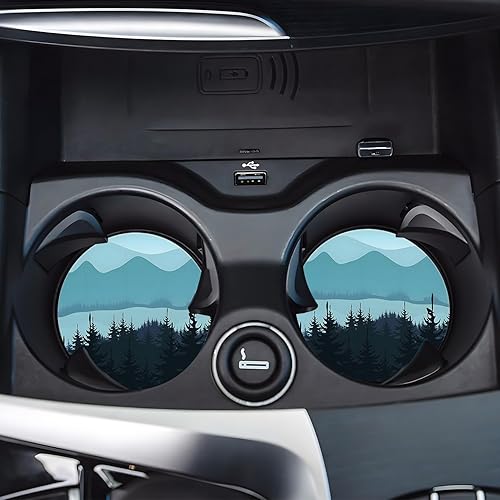 Miniatura 5 de Portavasos para automóvil, paquete de 2 Posavasos universales antideslizantes de 2.75 pulgadas, posavasos de goma para automóvil, accesorios de