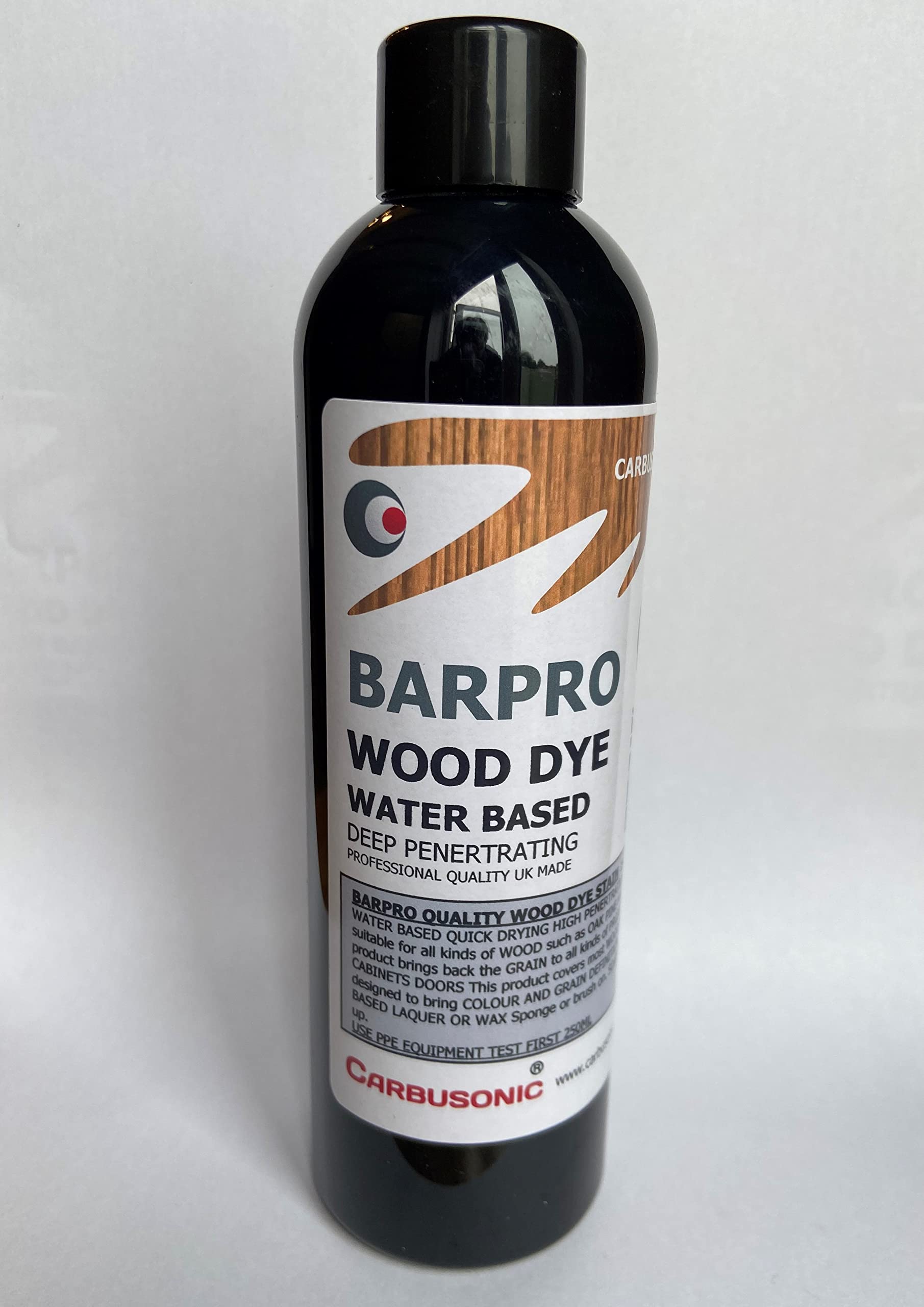 CarbusonicBarpro Wood Stain dye Water Based Professional Quality pigments for All Wood Types 250ml (Walnut)
