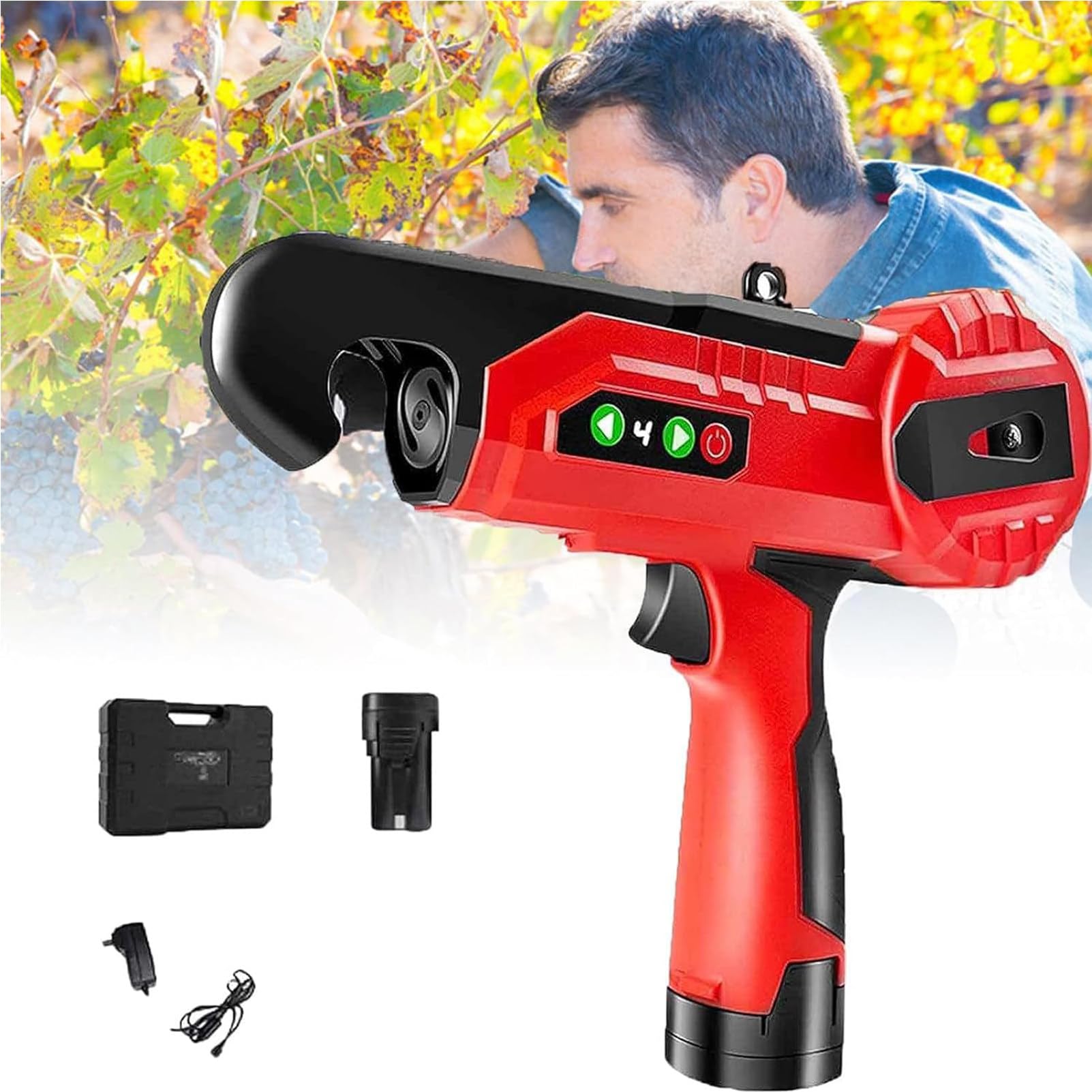 RayGenius Atadora De Ramas AutomáTica, Atadora EléCtrica para Animales Y Plantas con Cuatro Marchas Ajustables, DiáMetro MáX. 25 Mm, para Tomates, Pepinos, Frutas Y Verduras RayGenius Atadora De Ramas AutomáTica, Atadora EléCtrica para Animales Y Plantas con Cuatro Marchas Ajustables, DiáMetro MáX. 25 Mm, para Tomates, Pepinos, Frutas Y Verduras