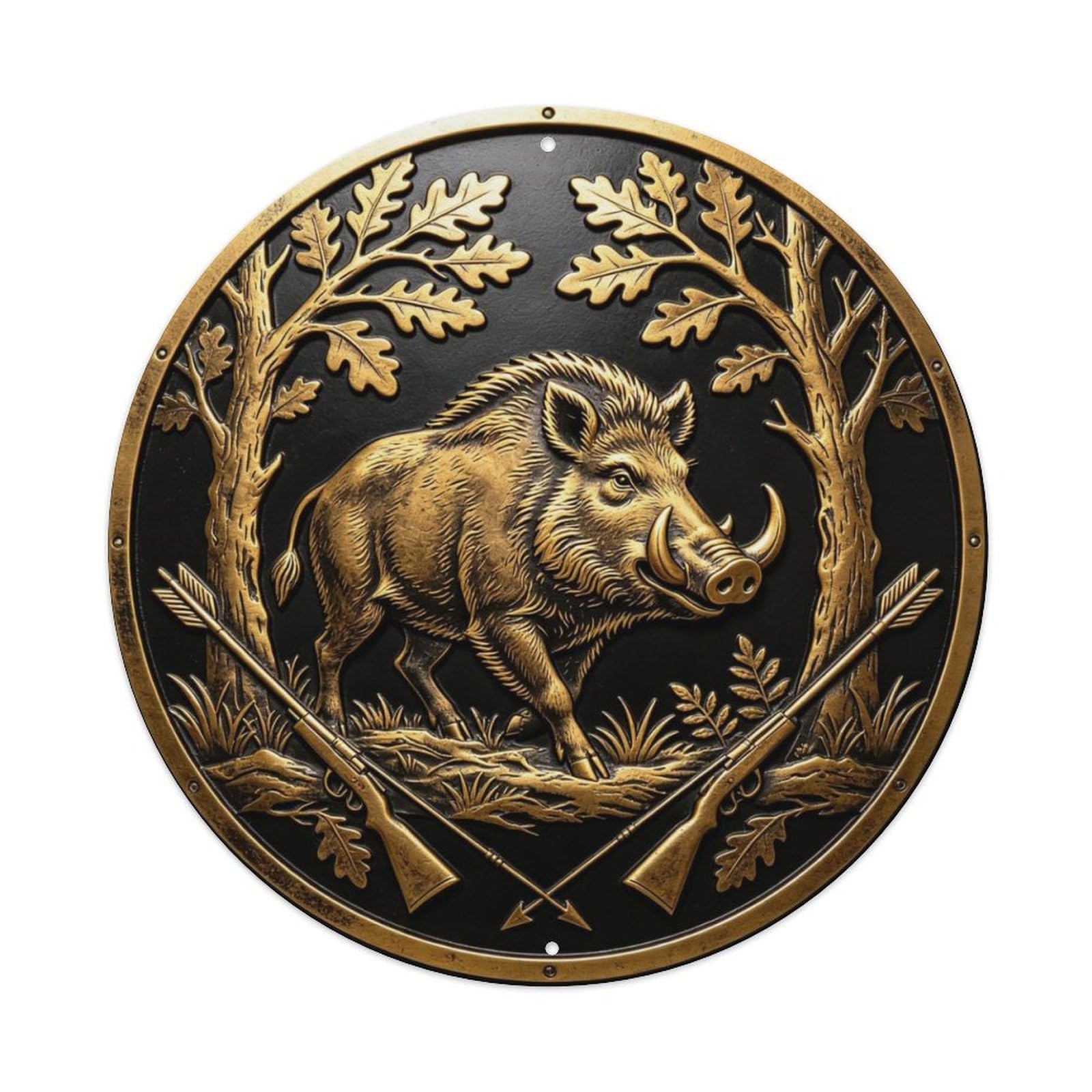 Wild Boar Tusker Metal Tin Sign Plaque