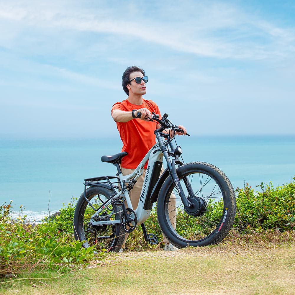 EUEBIKE S600 Vélo électrique Double Motorisation – Pneus Larges 26" X 3.0, Suspension Intégrale, Batterie Lithium 840 Wh Amovible, Cadre Alu Mat – Pour Le Tout-terrain, La Ville, La Plage Et Même La Neige