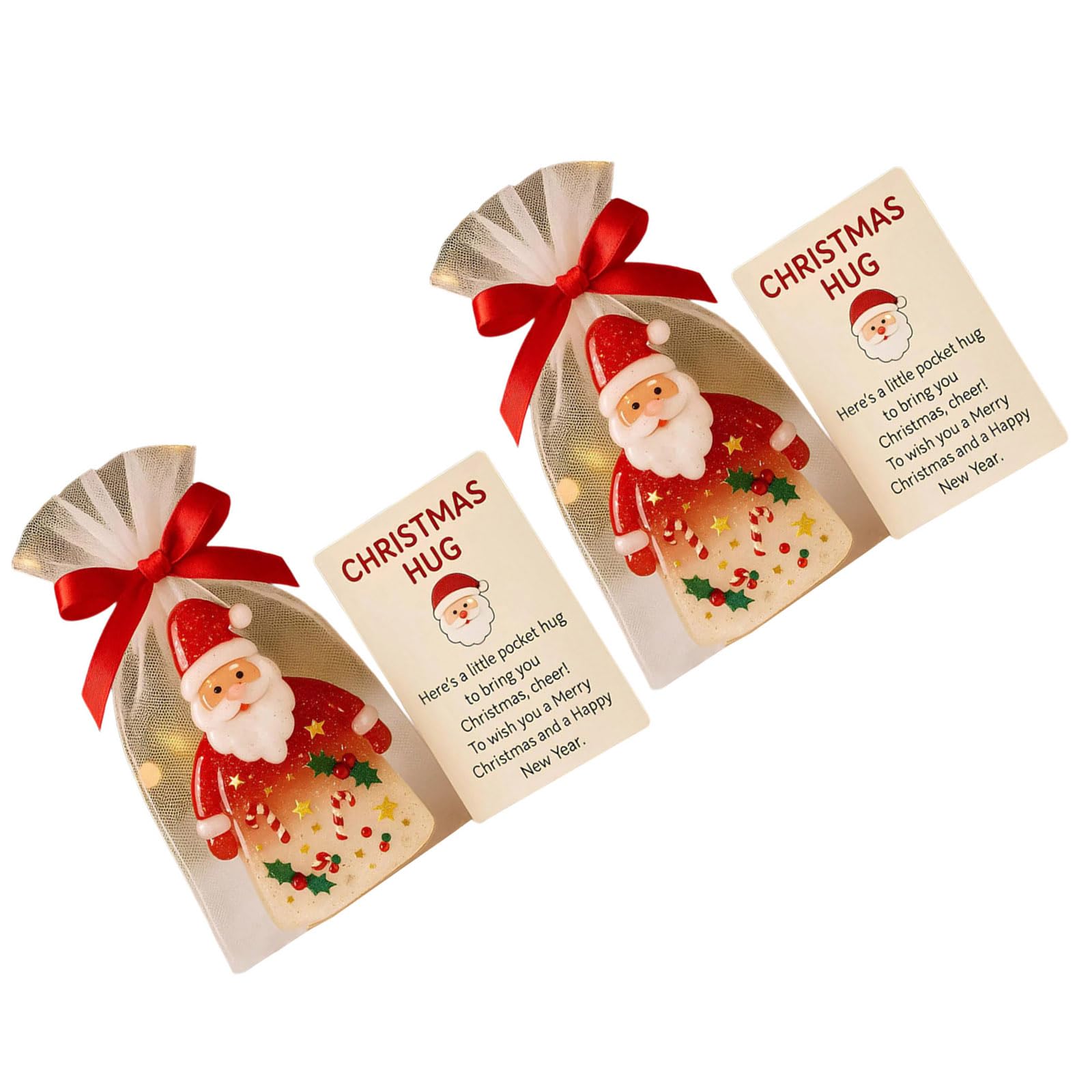 Buxuaaaa Holiday Acrylic Santa Hugging Ornament Recycled Paper Wall Decoration for Family Christmas Activities and Gifting Christmas Hanging Ornament