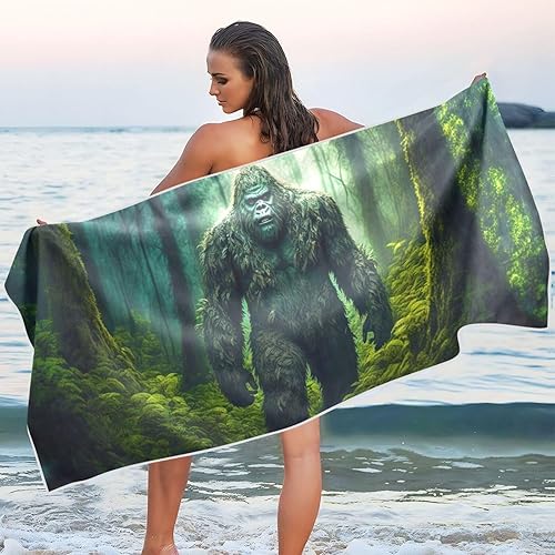 Miniatura 1 de FOLIOSA Sasquatch in Forest - Toallas de playa de gran tamaño, secado rápido, sin arena, manta de playa adecuada para playa, baño, piscina,