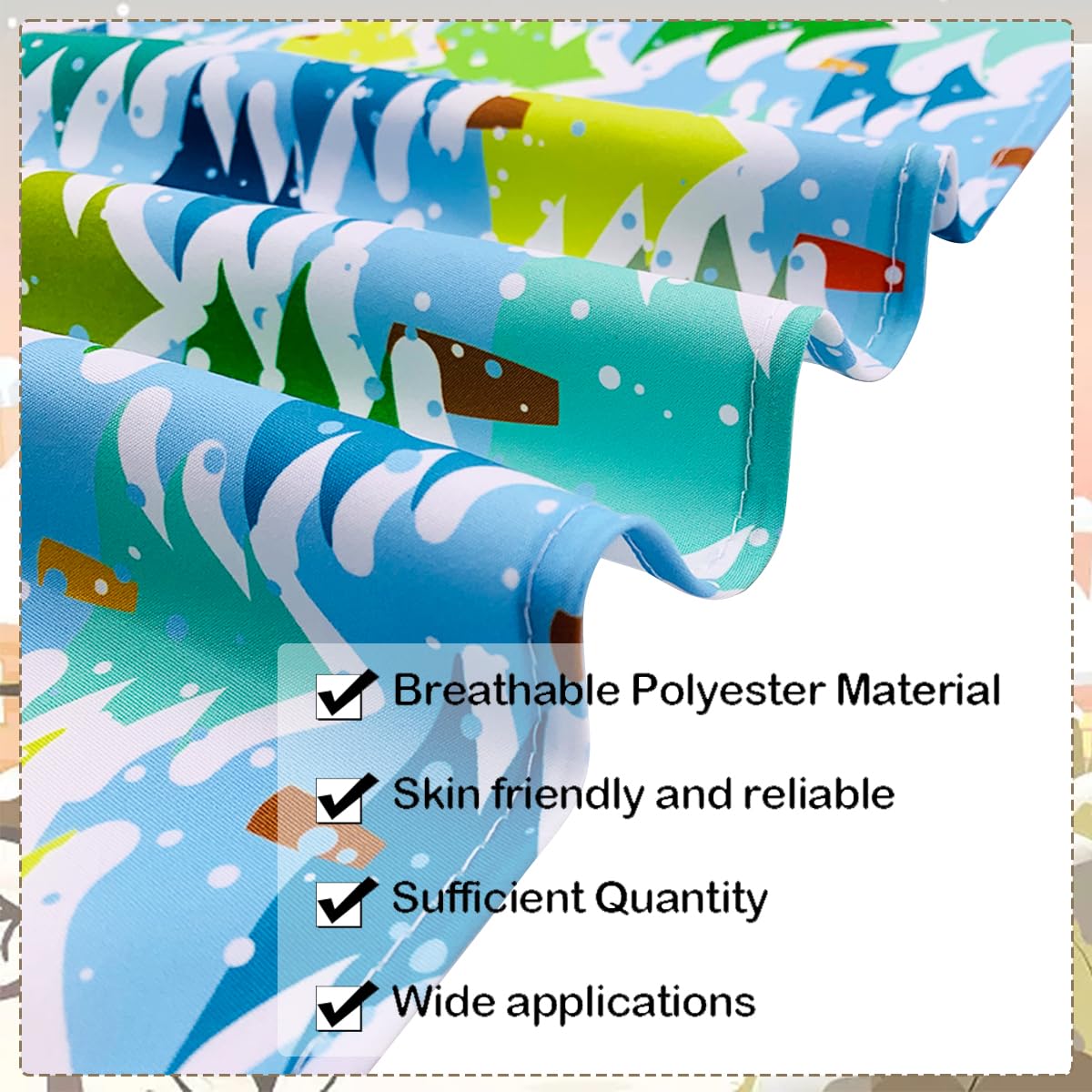 Halstücher für große Hunde, für den Winter, Großpackung, 84 cm, für große Hunde, Schnee-Wald-Muster, Dreieckstuch, Webkante, Nähkante, Saumnaht für Fellpflege-Zubehör, 50 Stück
