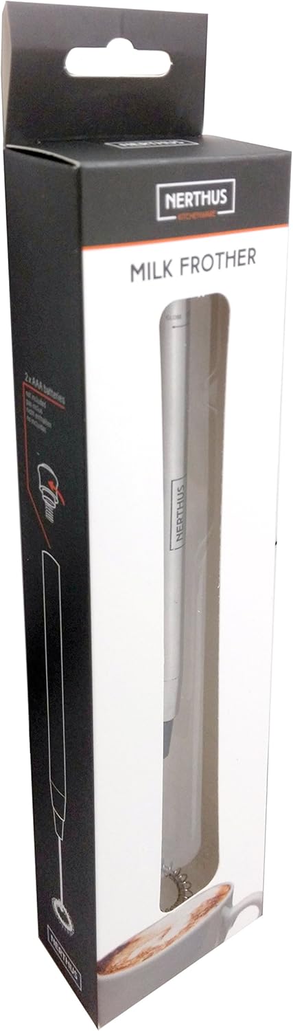 Vin Bouquet Milk Frother, Stainless Steel, Silver, 6.3 x 26 x 3.2 cm