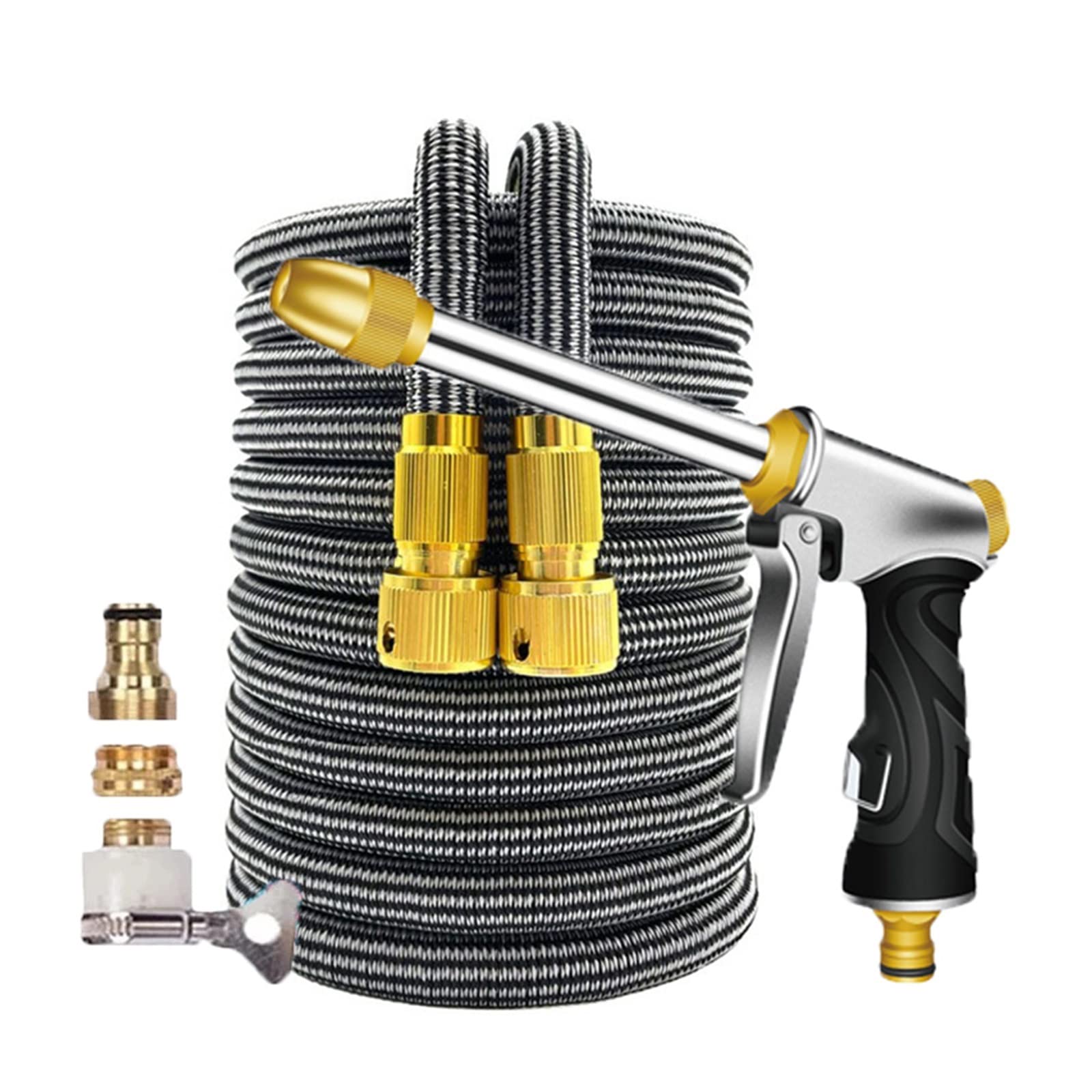 Conector Doble de Metal, Manguera de Agua Extensible, Manguera de jardín de Alta presión, Carrete de Manguera de PVC para riego agrícola, Lavado de Coches, ampliamente Utilizado (ve