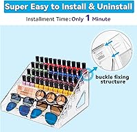 Vista 3 de Pero Pero Organizador de esmalte de uñas, estante de exhibición de acrílico para soporte de esmalte de uñas, organizador de lentes de sol, soporte