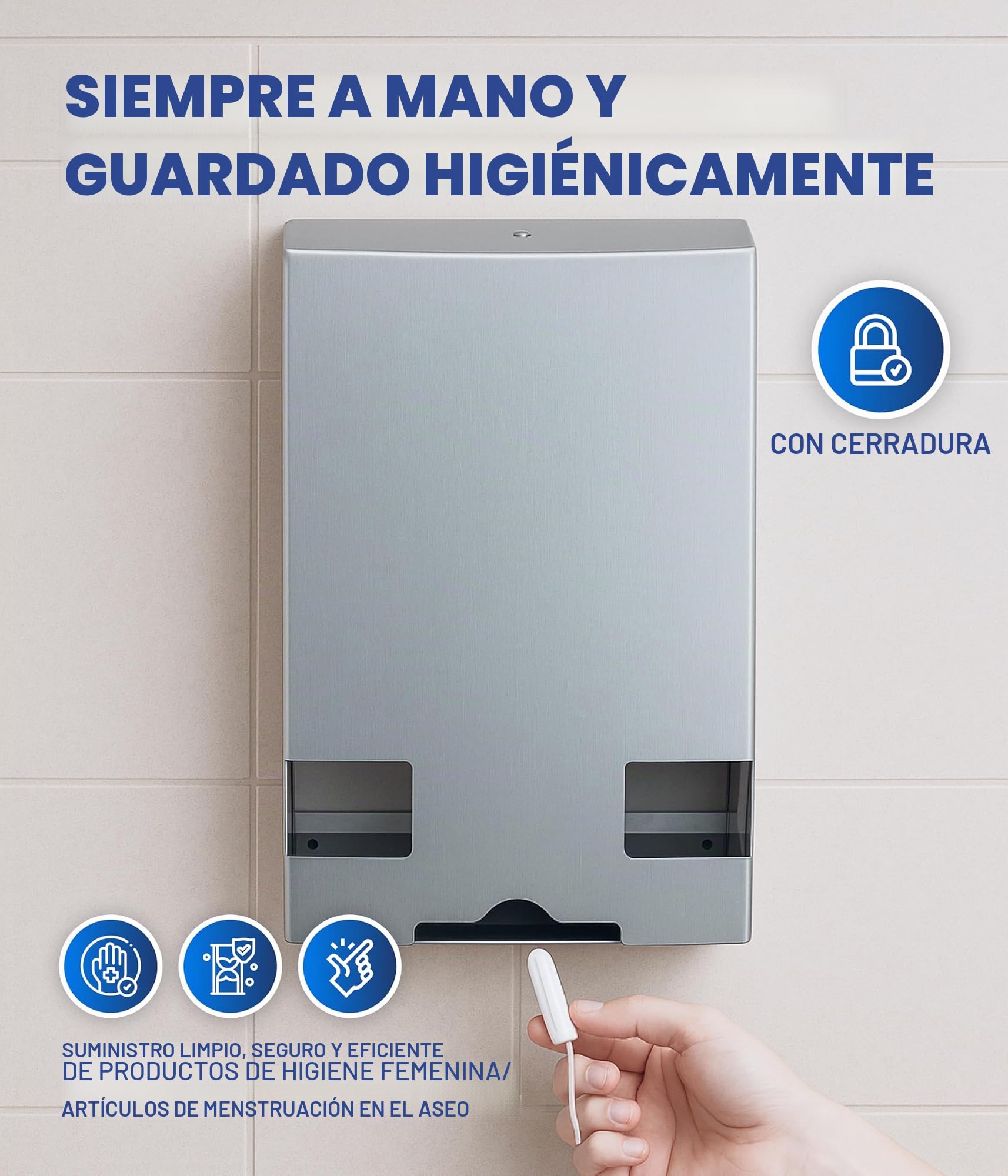 Dispensador de doble y trío con sellos y toallas, almacenamiento perfecto para oficina, gastronomía y aseo, elegante e higiénico, fabricado en Europa