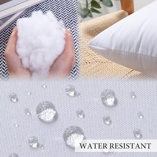 Miniatura 2 de MIULEE Paquete de 2 rellenos de almohada para exteriores de 18 x 18 pulgadas, resistentes al agua, decorativas, cuadradas, de primera calidad, para