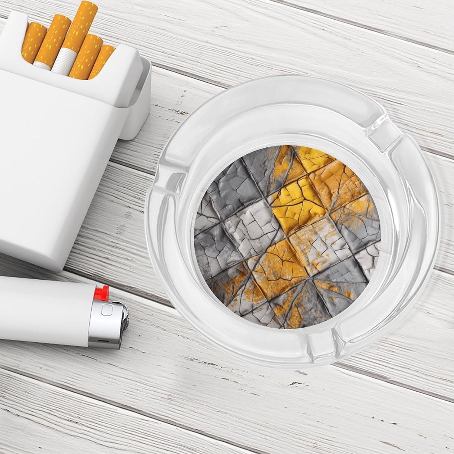 Round Ash Tray for Cigarette Interesting Square Glass Ashtrays Decorative Ashtray for Home Office Patio Outdoor