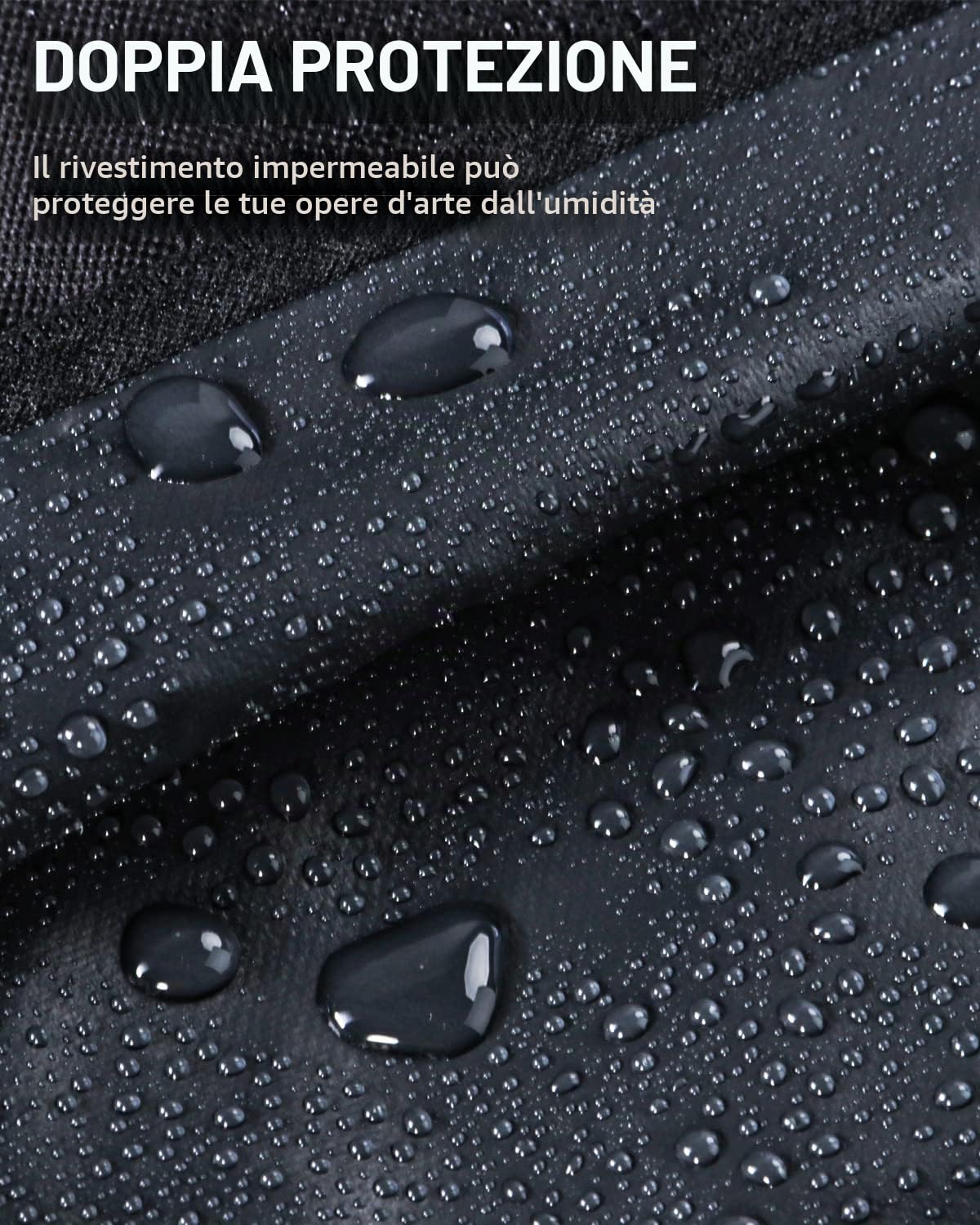 Nicpro borsa portfolio leggera, 49 × 65 cm, art portfolio case con tracolla removibile, angoli in pelle, custodia per il trasporto e la conservazione di opere d'arte, poster, schizzi e disegni