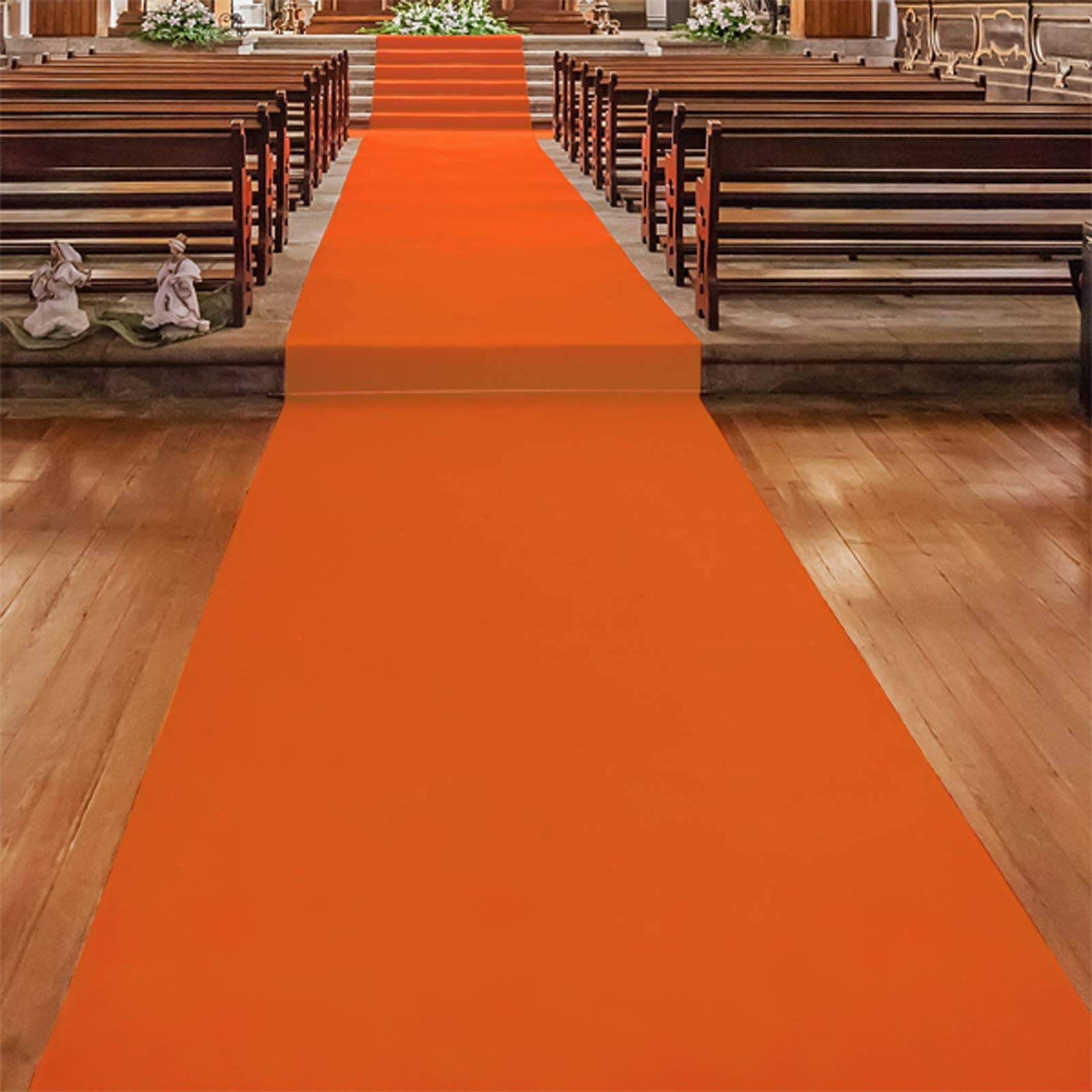 Passatoia Evento al Metro - Passerella Anti-Scivolo | Tappeto per Matrimonio, Cerimonia, Sfilata | 18 Colori, 2 Larghezze, fino a 50 m di Lunghezza |100x200 cm - Arancione chiaro