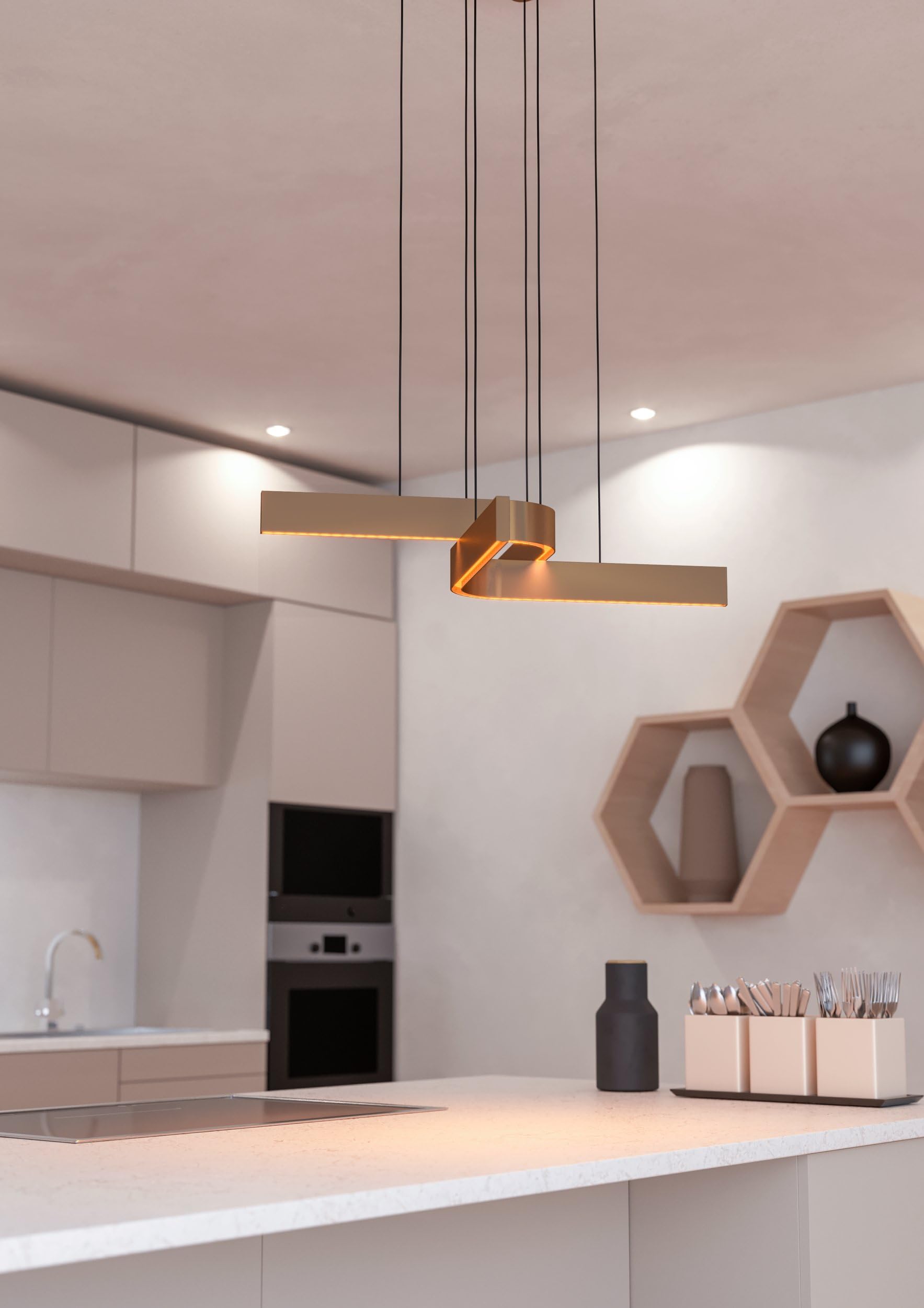 EGLO connect.z Smart-Home LED Pendelleuchte Folcino-Z | Metall Hängelampe dimmbar, ZigBee, Matter, App und Sprachsteuerung Alexa, warmweiß-kaltweiß, RGB, Bronze-Optik