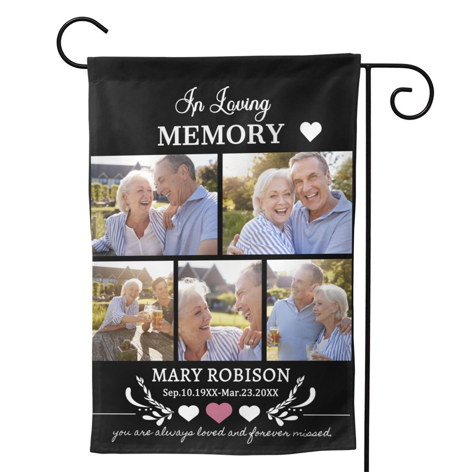 Personalised Memorial Garden Flags,Custom Memory Banner Flag (Style 2)
