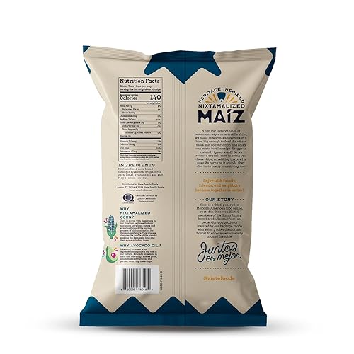 Miniatura 2 de Siete Maiz Totopos Chips de tortilla de maíz  Maíz azul  Sin gluten  Snacks veganos  Sin OMG y chips de maíz orgánico  Hecho con aceite de aguacate