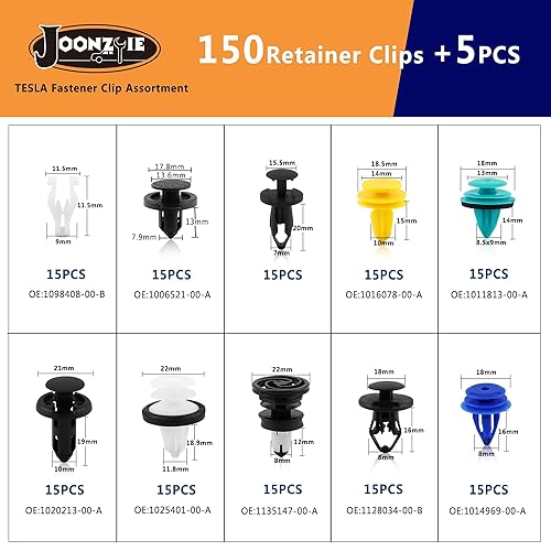 Miniatura 9 de 200 piezas parachoques guardabarros trazador de empuje retenedor remache clips Tesla cuerpo interior y exterior retenedor sujetador clip surtido