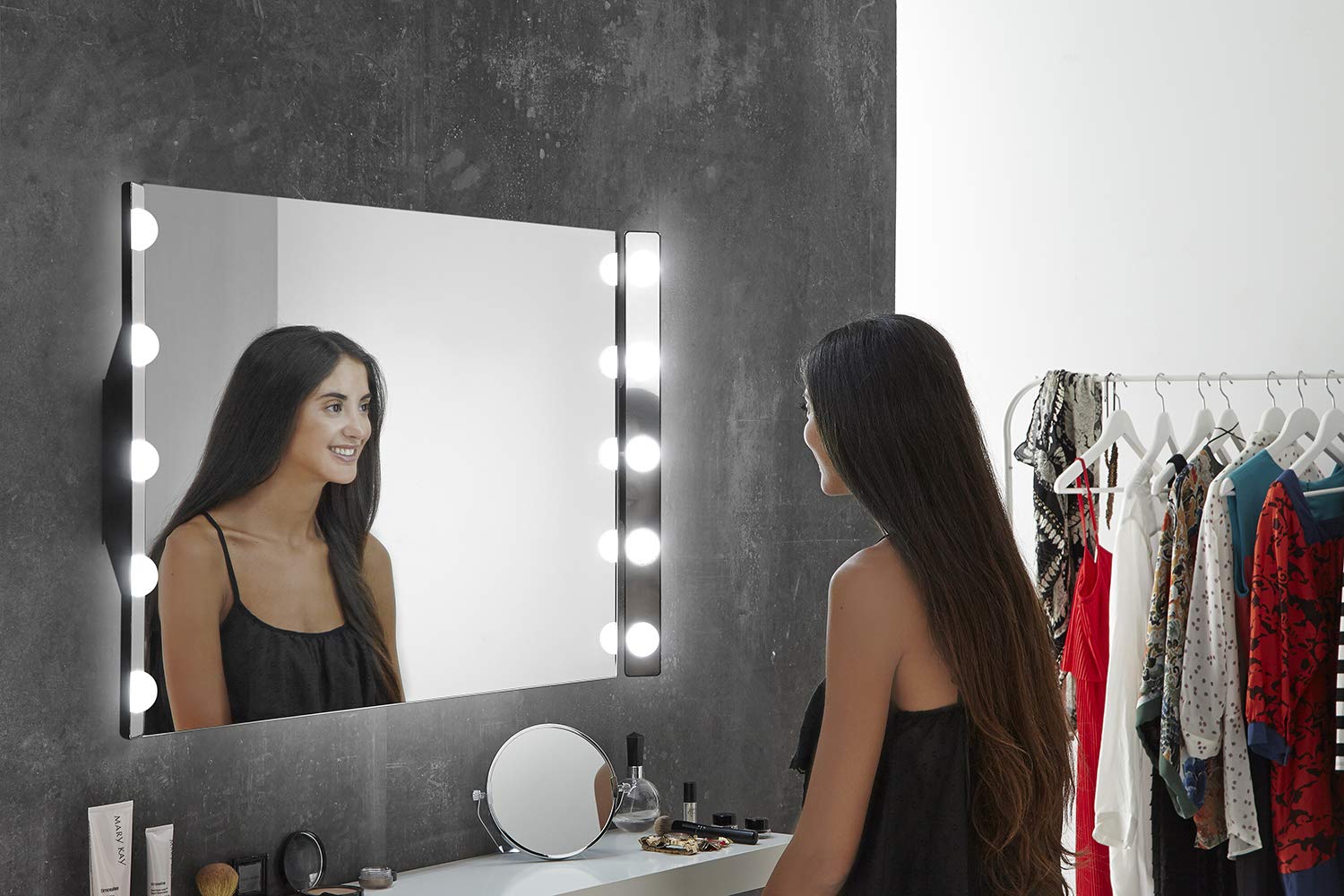 Aplike - Luces para Espejo Maquillaje, Aplique Hollywood con Luz Fría (5700K), Luces Tocador de Fácil Instalación (60cm)