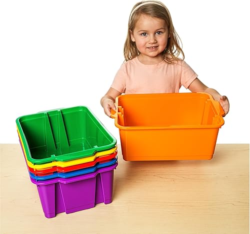 Miniatura 7 de Really Good Stuff Contenedores apilables, paquete de 6, color azul marino