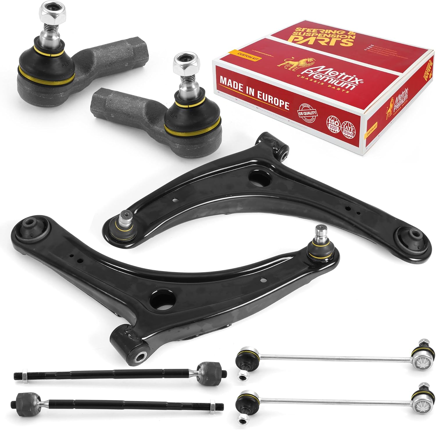 Metrix Premium Chassis Parts - 8 PC Front End Suspension Kit Fits 2009-2017 Mitsubishi Lancer, 2007-2017 Outlander, ES800471, EV800638, K80258, RK620548, RK620549, Made in Europe