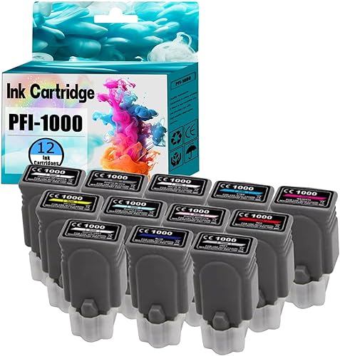 Cartucho de tinta de repuesto PFI 1000 compatible con cartuchos de tinta Canon PFI-1000, funciona para impresora ImagePROGRAF PRO 1000 (paquete de