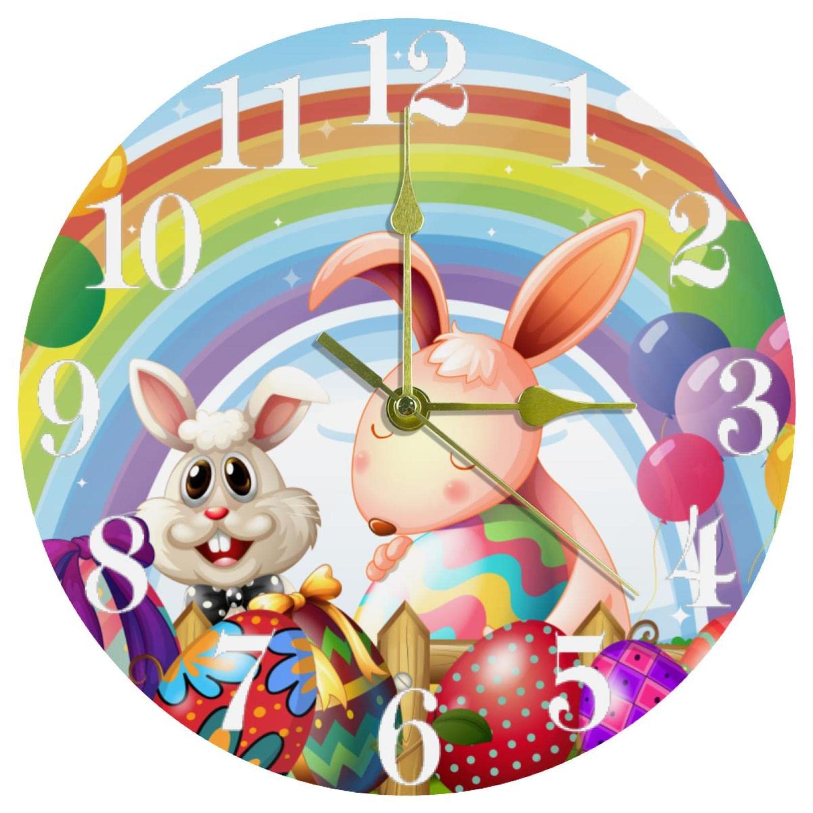 Horloge murale de Pâques 25 cm à quartz pour célébrer les fêtes en famille