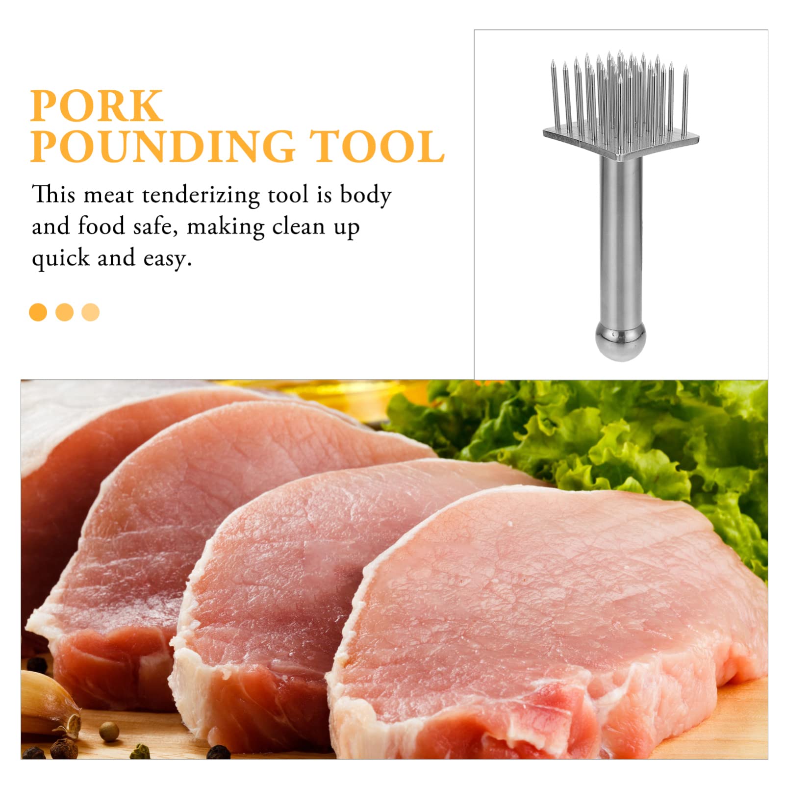 Alipis Edelstahl Fleischklopfer mit Nadel Küchenzartmacher für Schnelleres Kochen und Verbesserte Fleischtextur bei Schweinefleisch und Steak