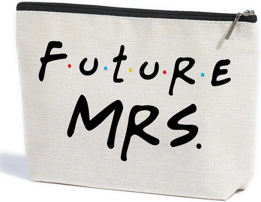 ZHAMEN Bride Gifts Makeup Bag Bachelorette Gifts for Bride Makeup Pouch Bride to Be Gifts Bridal Shower Gifts Newly Wed Gifts for The Couple Wedding Day Gifts for Bride Women Cosmetic Travel Bag
