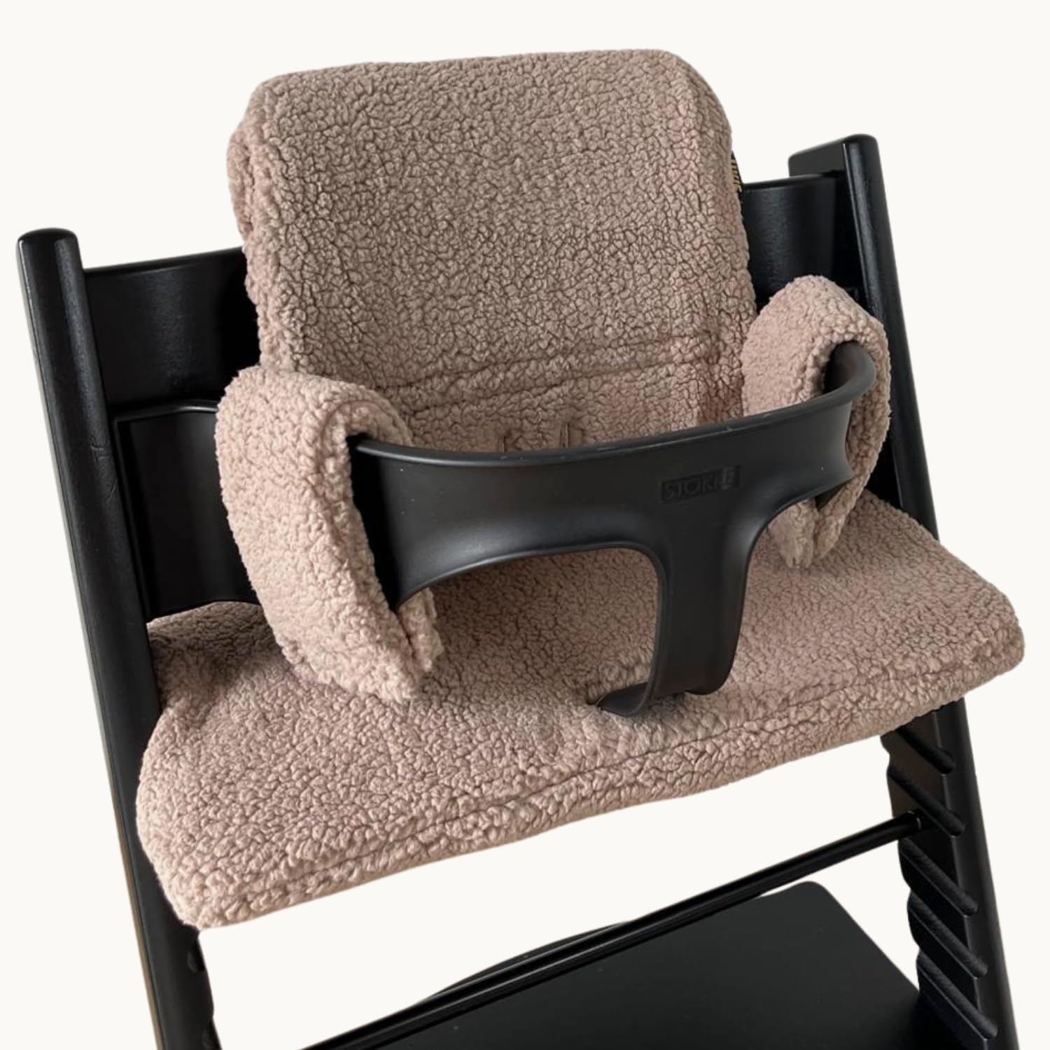 Sitzkissen kompatibel mit Stokke Hochstuhl, Oeko-Tex 100 zertifiziert weiches handgefertigtes Kissen aus Naturfasern, einfache Montage, waschbar & komfortable Hochstuhl Sitzauflage, Farbe, Teddy Taupe