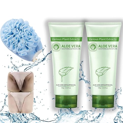 Gel exfoliante mágico de aloe vera, exfoliante facial, exfoliante de aloe vera (2 unidades)