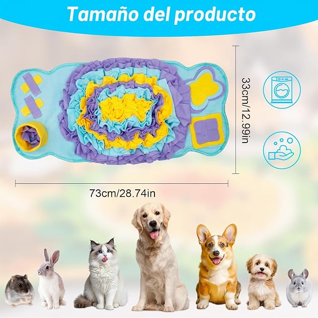 Foto 2 de 8 de Alfombra Olfativa 73x33cm Juguete Interactivo para Perros, Snuffle Mat para Perros