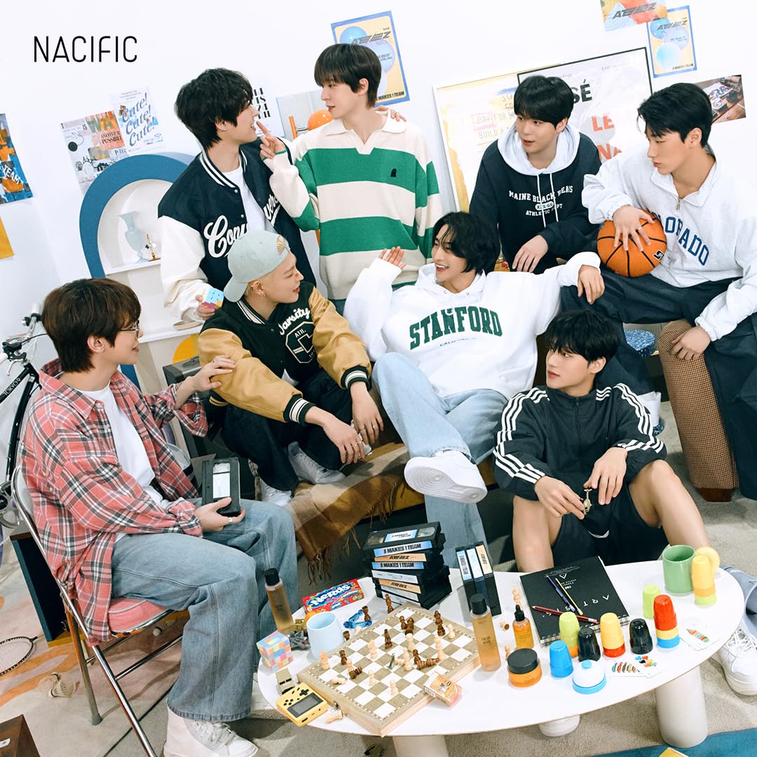NACIFIC ATEEZ Play Ground Exclusive Special UYU Skin Moisture&Hydration Skincare Set With Korean BOY Band IDOL 8 Photo Cards