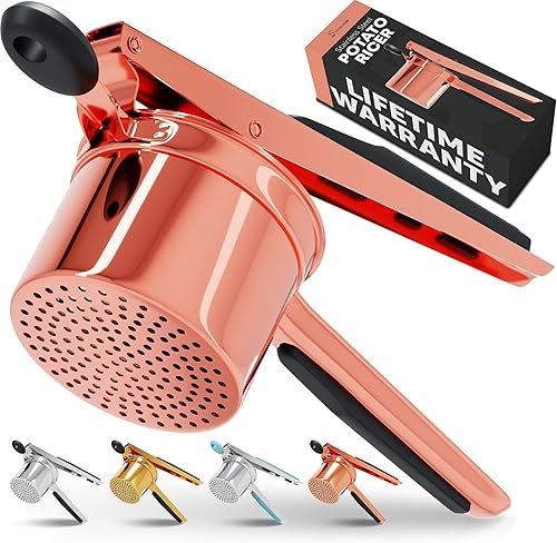 PriorityChef - Ricer de papas grande de 15 onzas, de acero inoxidable resistente, herramienta de cocina, prensa y puré para puré de papas perfecto,