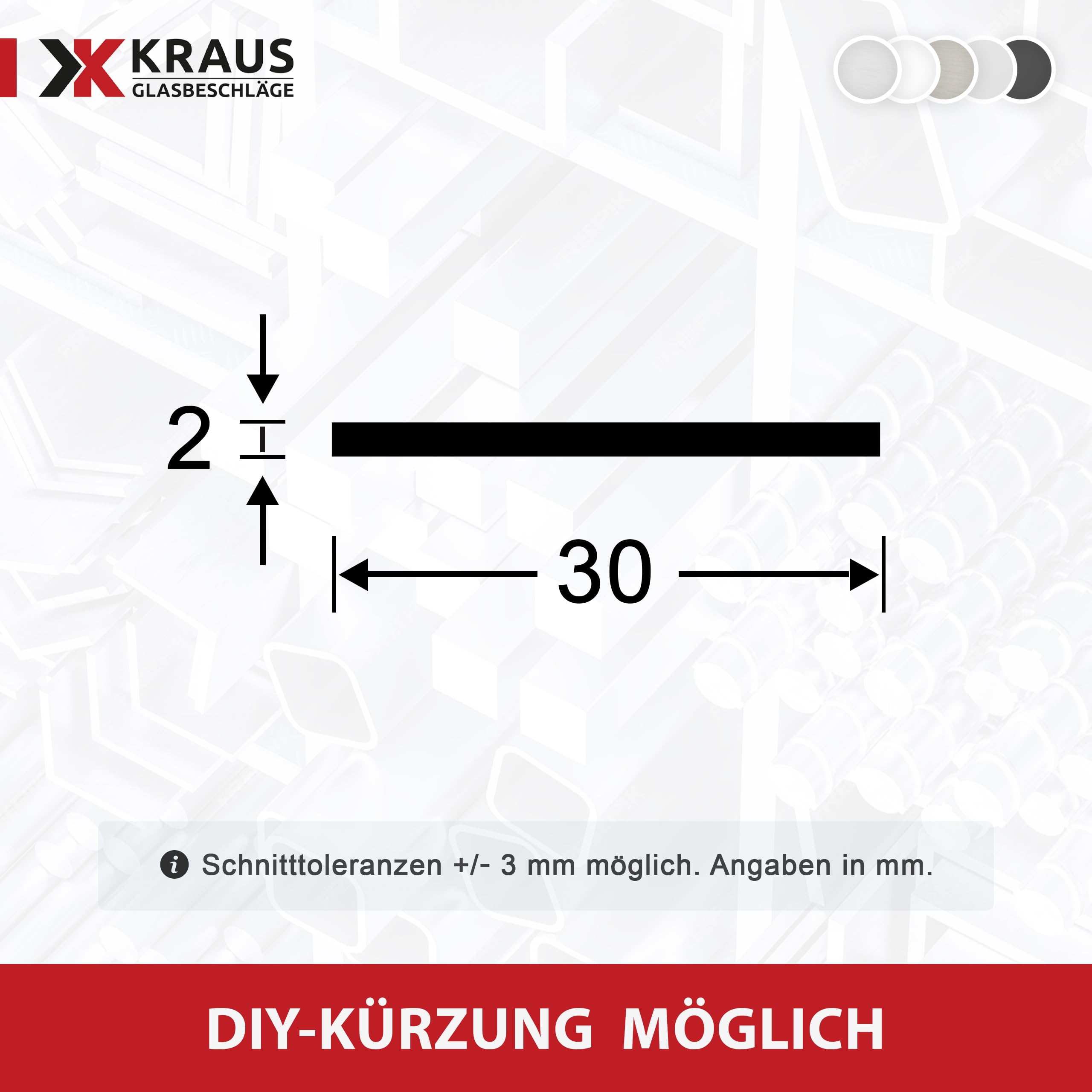 Thyssenkrupp Alu Flachprofil 20x5 Mm - 1500 Mm Länge | EN AW-6060 Für Möbel & Geländer | Einfach Zu Bearbeiten