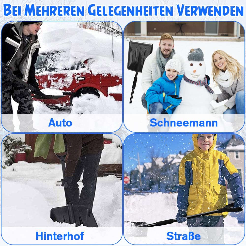 Schneeschaufel Ergonomisches Design Abnehmbares 4-in-1-Design kann in Zwei Verschiedene Längen geformt Werden Geeignet für Schnee-, Garten- und Campinganlässe