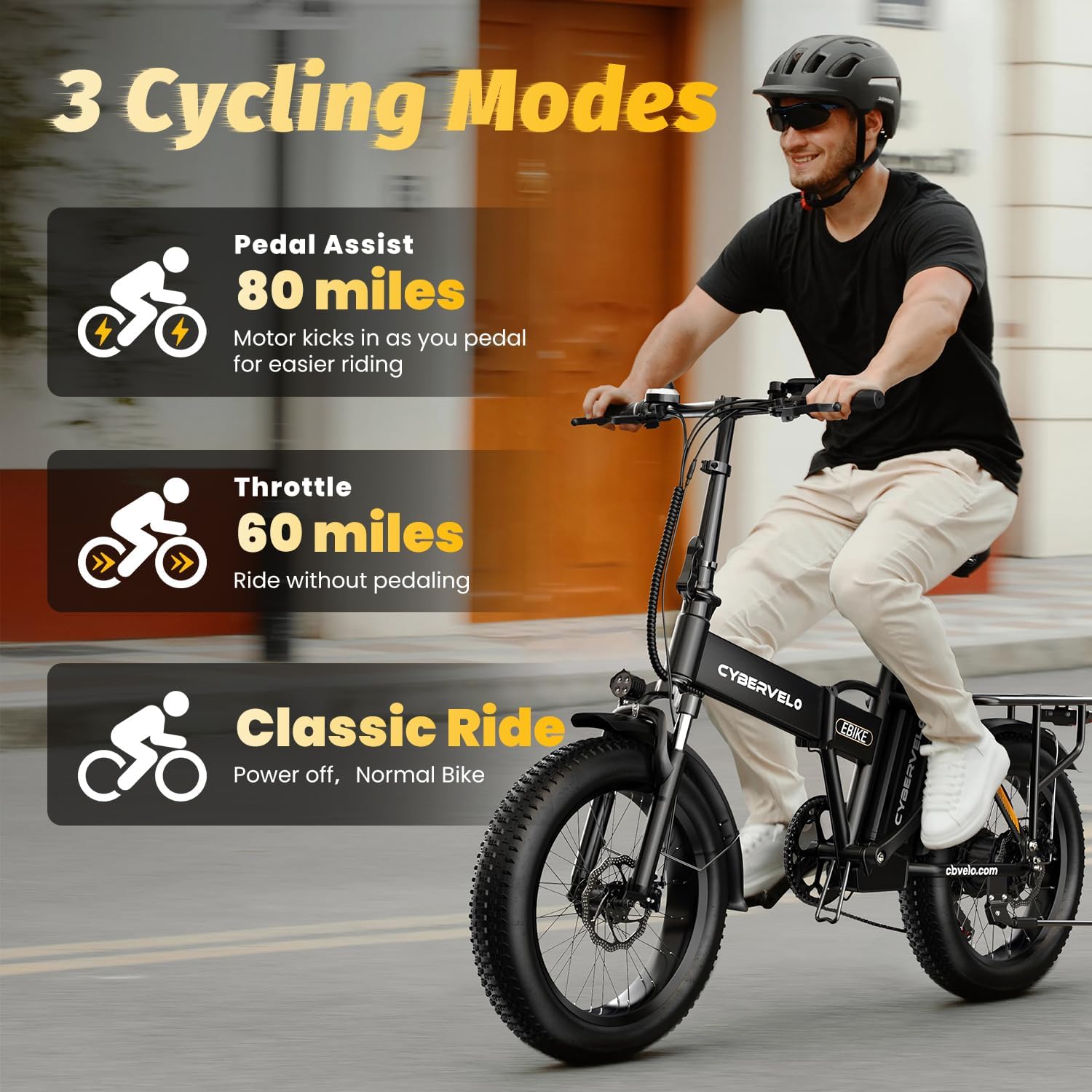 1000W Folding Electric Bike, 48V 20.8AH Large Removable Battery E-Bike, 30+MPH, 80 Miles Max Range, 20" Fat Tire Electric Bike for Adults, Adult Electric Bicycles Commute E-Bikes For Women/Men