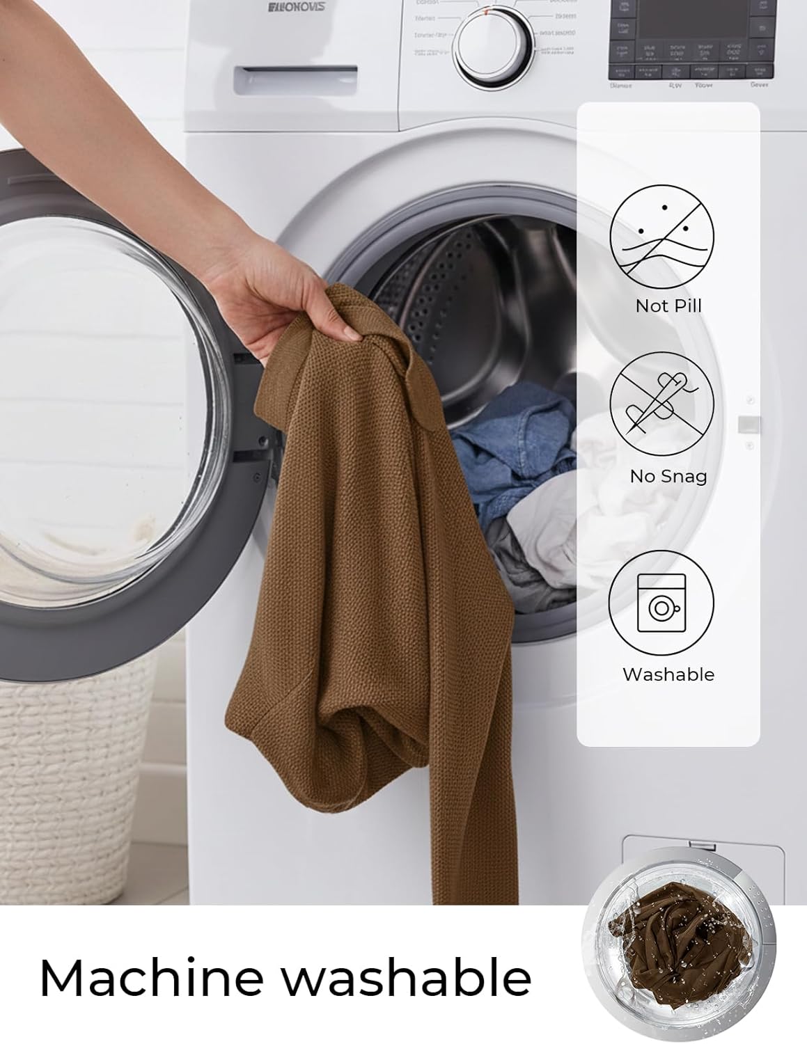 PJ PAUL JONES Mens Sweater Long Sleeve V Neck Pullover Sweater Knitted Textured Sweater - Image 4