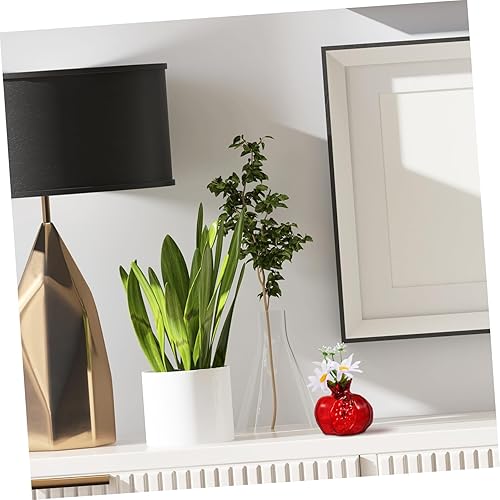 Miniatura 5 de BESPORTBLE Florero de cristal con forma de granada, florero de cristal transparente, pequeño jarrón floral hidropónico, jarrón con arreglo floral,