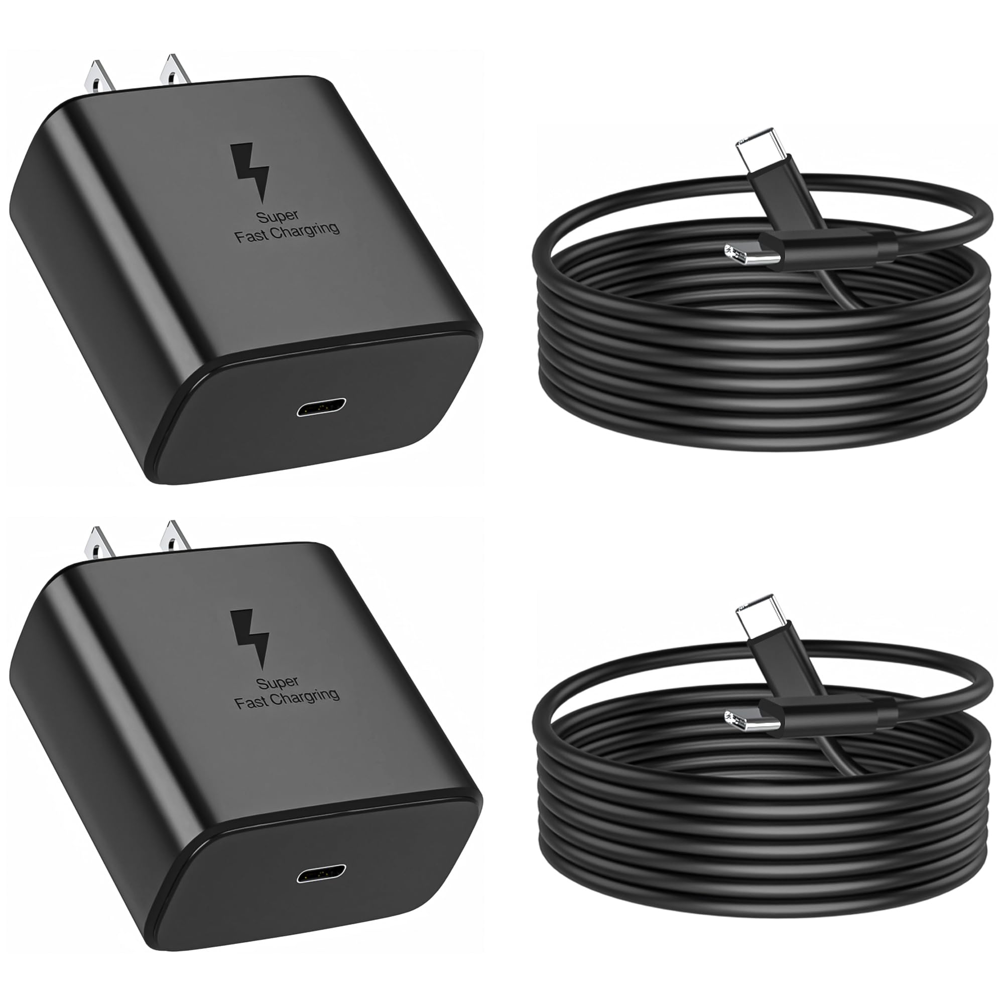 2025 New Super Fast Charger USB C, 2Pack 45W Type-C Android Phone Charger Fast Charging Cord Compatible with Samsung Galaxy S25 ultra/S25+/S25/S24 Ultra/S24/S23 Ultra/S23+/S23/S22 Ultra/S22+/S20 Ultra