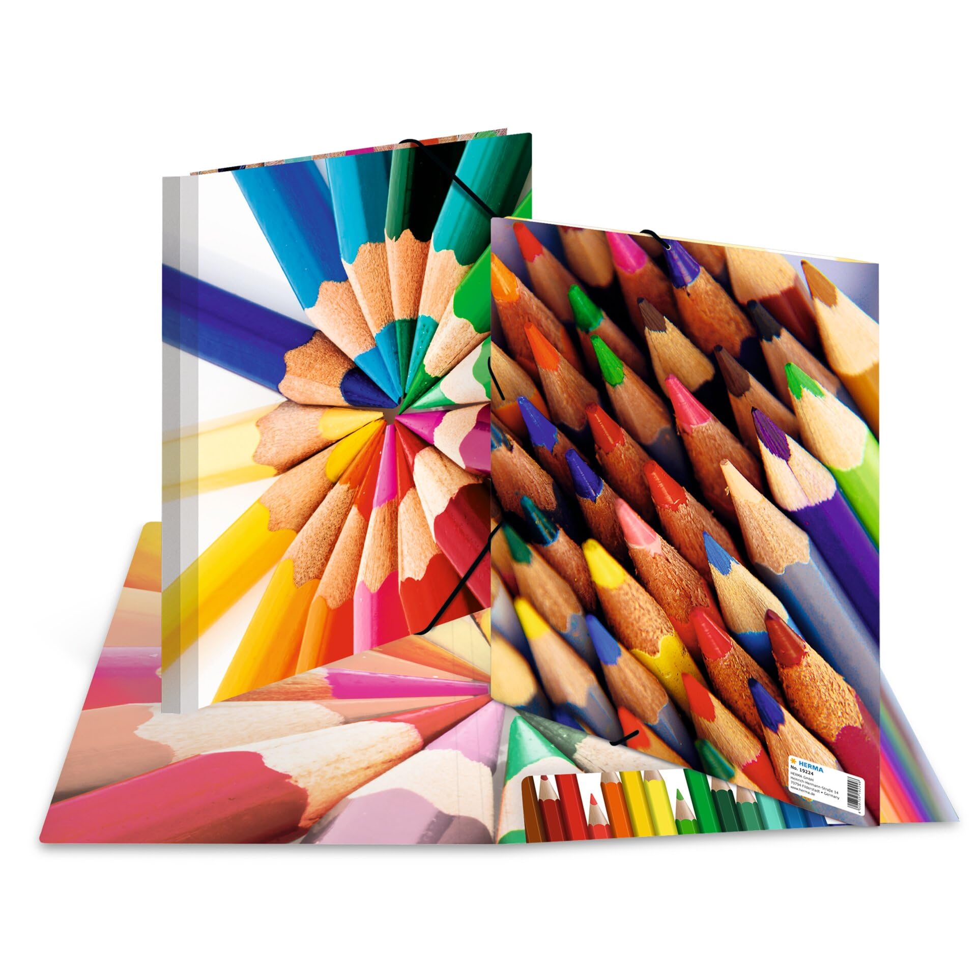 HERMA Collector's Folders A4 Art Set, Pack of 10, Children's Cardboard Corner Folder with Design Motif, Elastic Band - Image 3