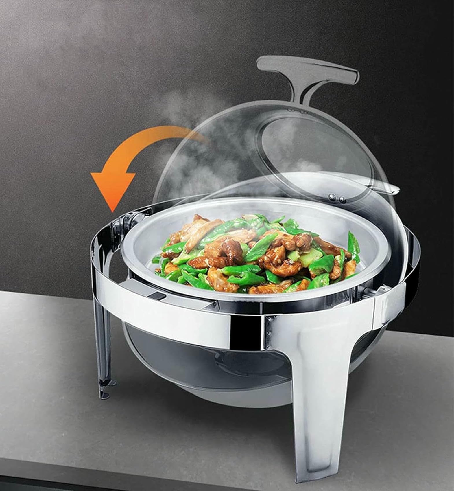 Scaldavivande Elettrico, Riscaldatore in Acciaio Inox per Buffet Riscaldati, Pentola Riscaldante per Catering, 6 Litri,Alcohol-GN1/2