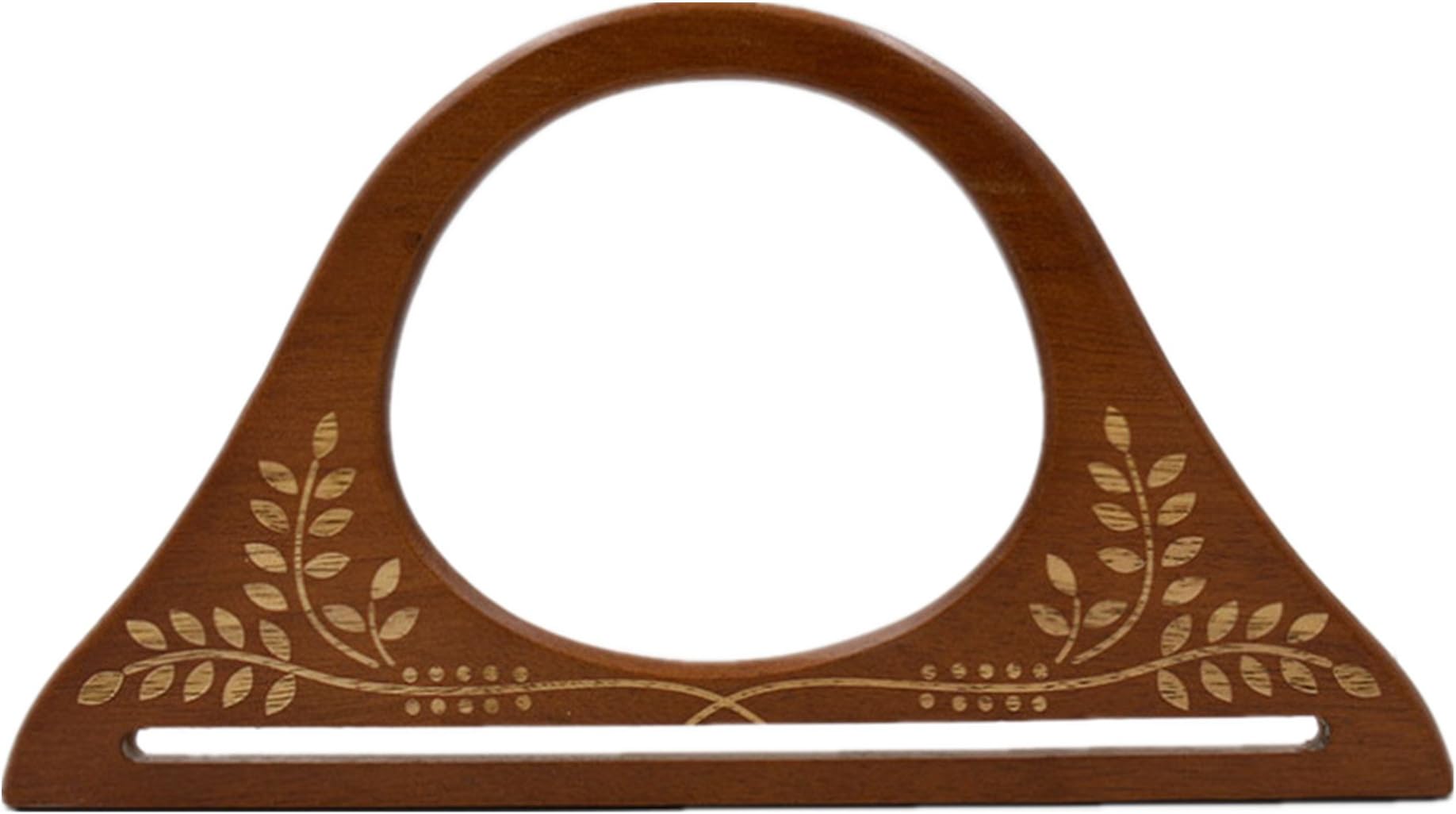 Ownstyle Hollow Out Carve Patterns Wood Purse Handle 2 Pcs