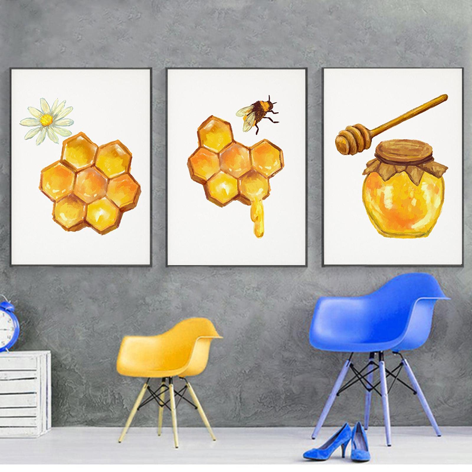 Affiche abeille vintage pour une décoration murale de salon lumineuse - 8