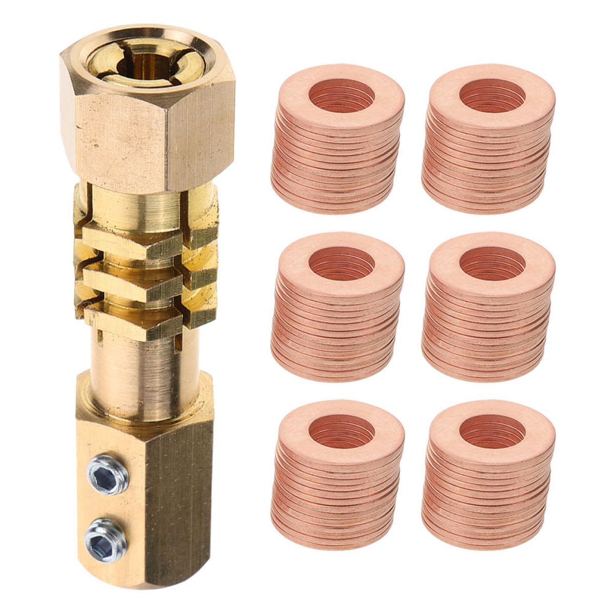 200 Pièces Rondelles D’étanchéité Annulaires en Fer, Kit de Rondelles Métalliques Dorées pour Carrosserie et Bouchon Auto, Réparation Tôle