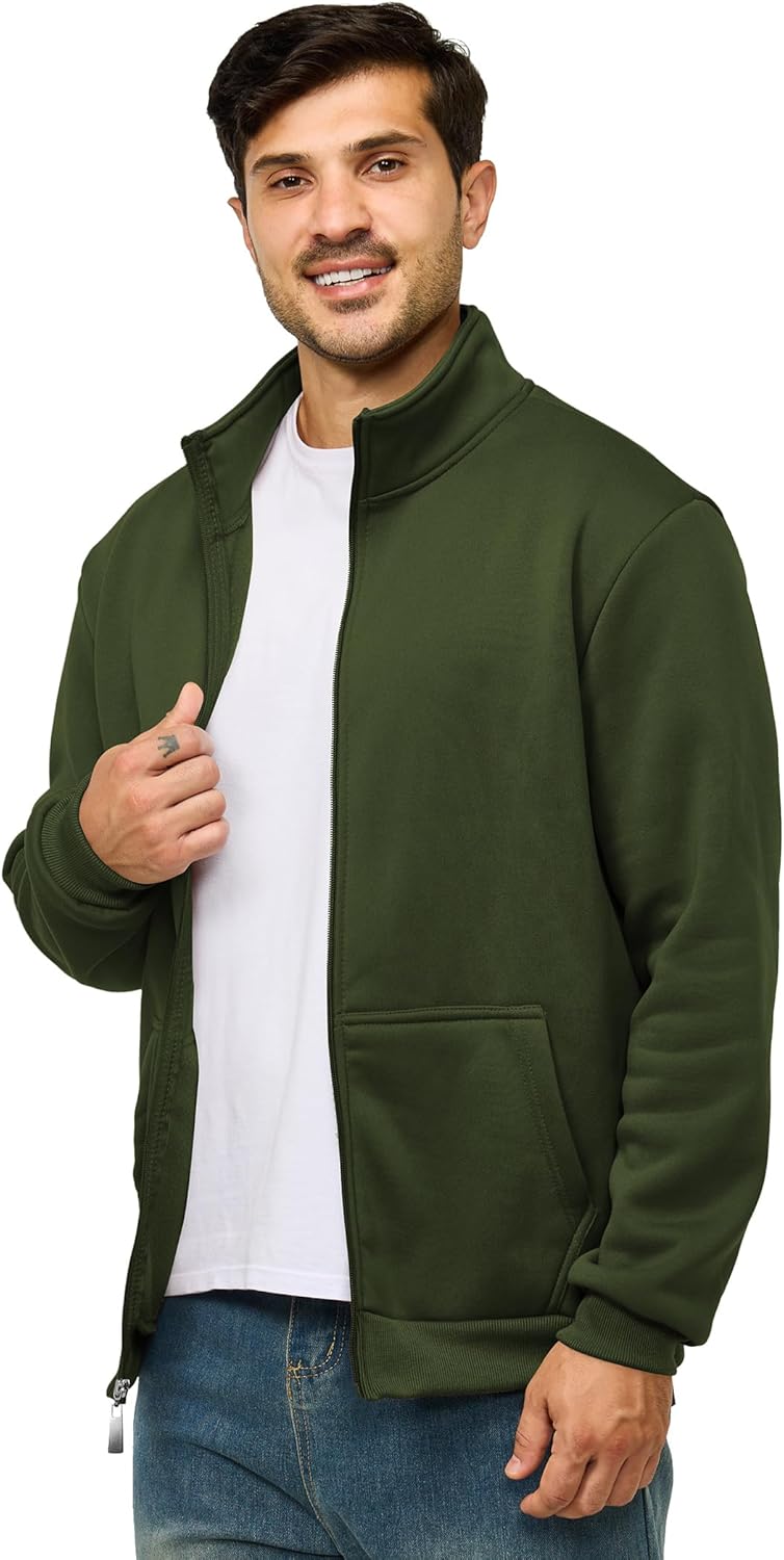 Men's Fleece Jacket Casual Zip up Lightweight Sweatshirts Athletic Outdoor Sweater Jackets with Pockets - Image 2