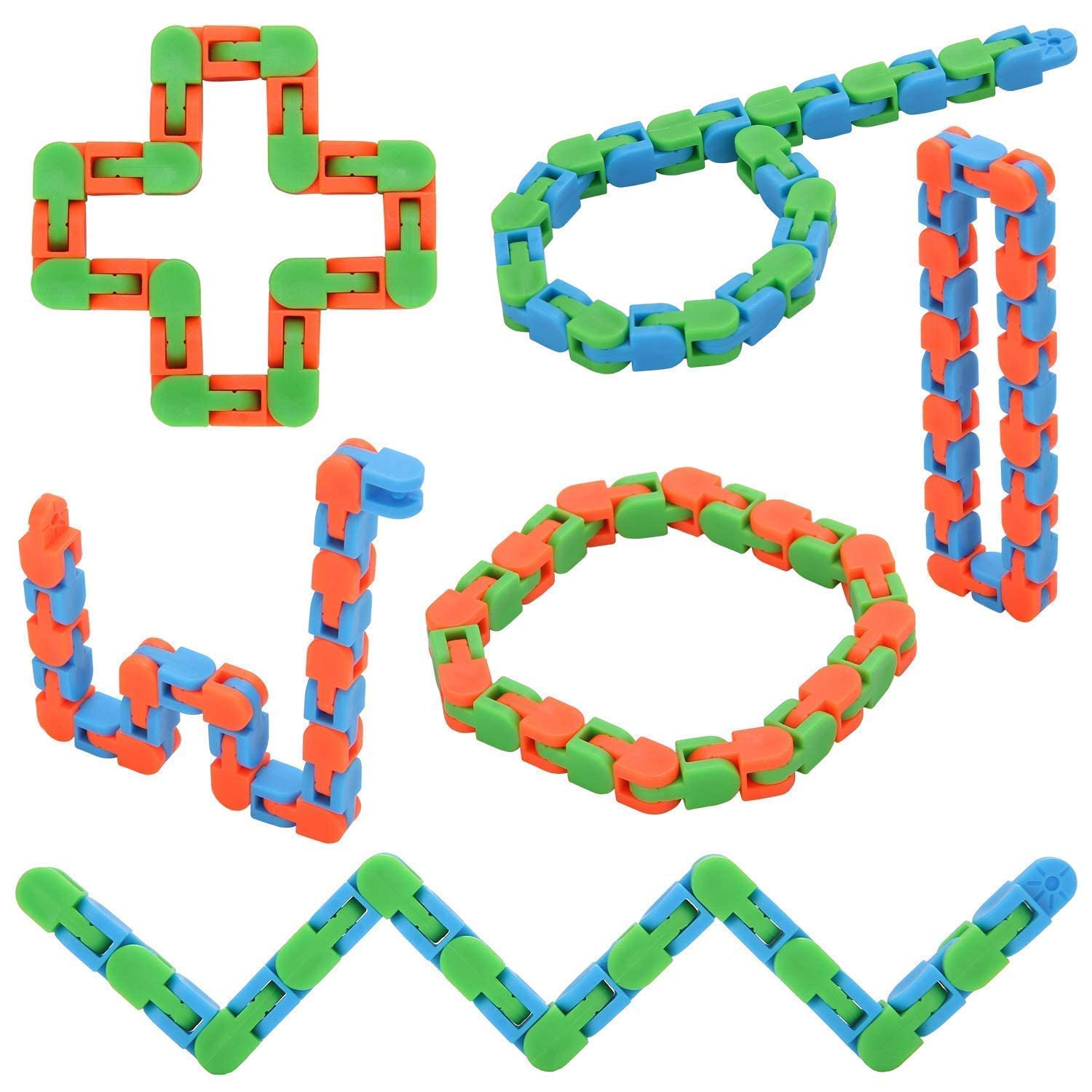 Noxxi 5 Pieces 50 Links Wacky Tracks Snap Twist Toys Snake Speed Cube Cute Snake Cube Puzzle Sensory Toys Stress Anxiety Relief for Teens Kids (B0B38TNY48) Amazon Price History, Amazon Price Tracker