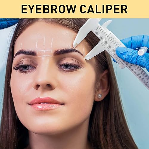 Miniatura 4 de TamBee Calibre Vernier de plástico, mini pinza de 5.906 in para estudiantes de escuela, pinza de doble escala, joyería para cejas, regla de medición