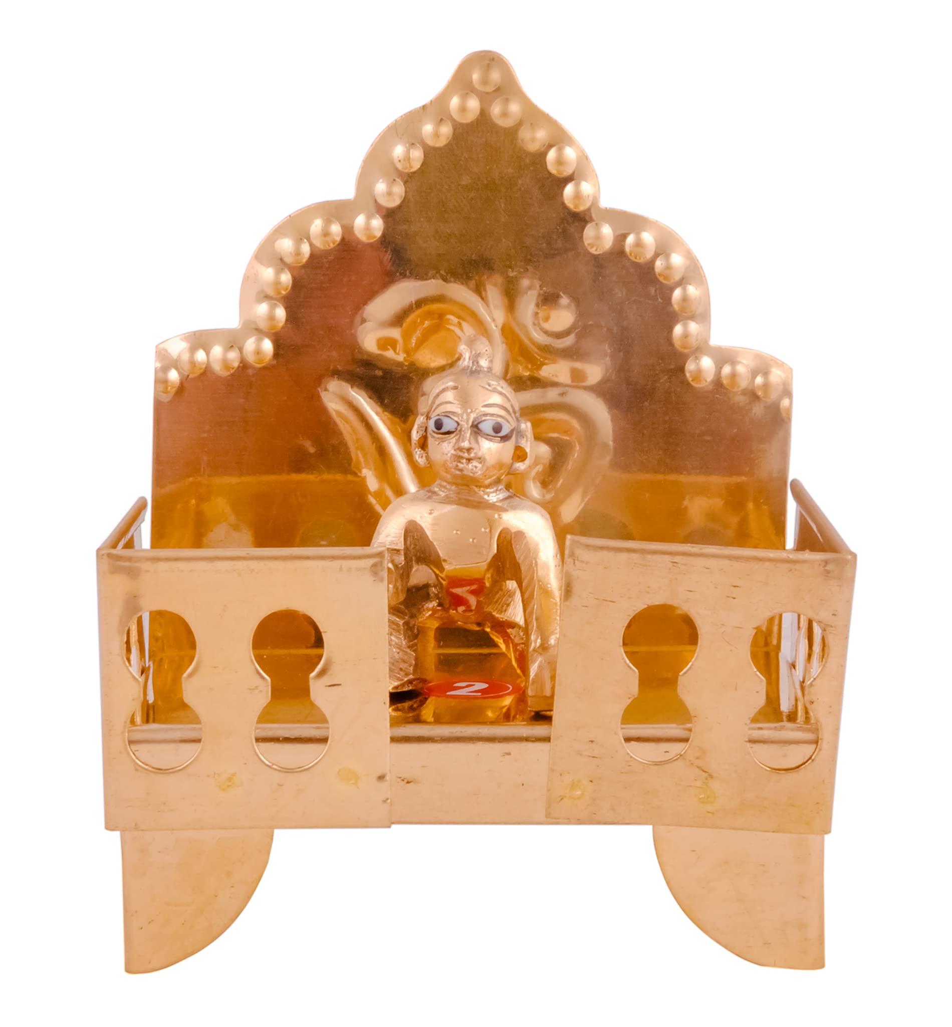 Shiv Shakti Arts® Pure Brass Krishna Ji | Kanha Ji | Laddu Gopal Ji with Singhasan/Julha/Palana, 2021 Janmashtami Spacial for Poojan/Home, Mandir Pooja