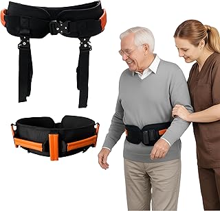 Gait Belt, Upgraded with Metal Buckle & Detachable Leg Straps, 7 Reinforced Handles, Transfer